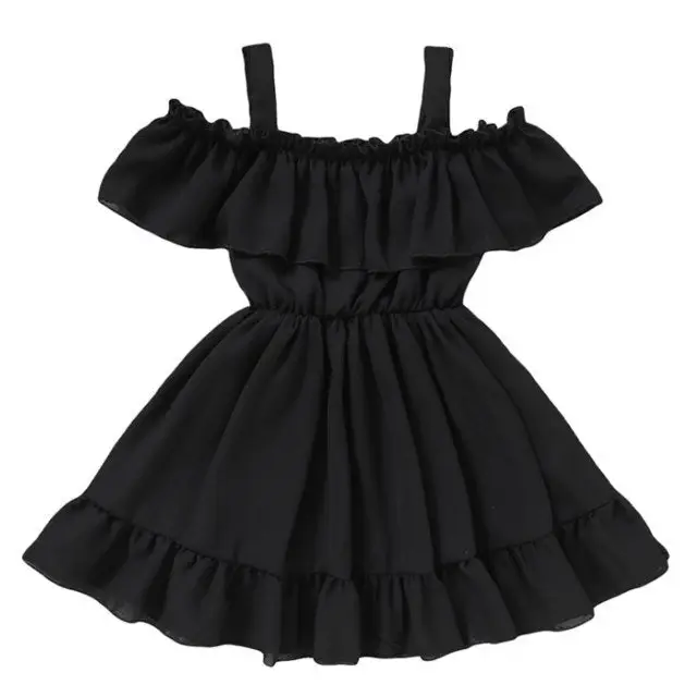 ChicEase: Women’s Solid Casual Dresses - Black / 2T