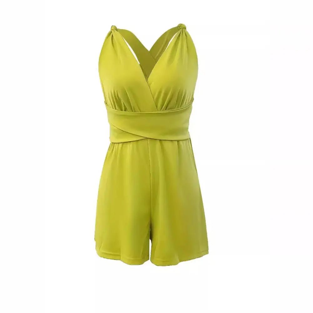 ChicHue: Women’s Cross-Sling Sleeveless Jumpsuit