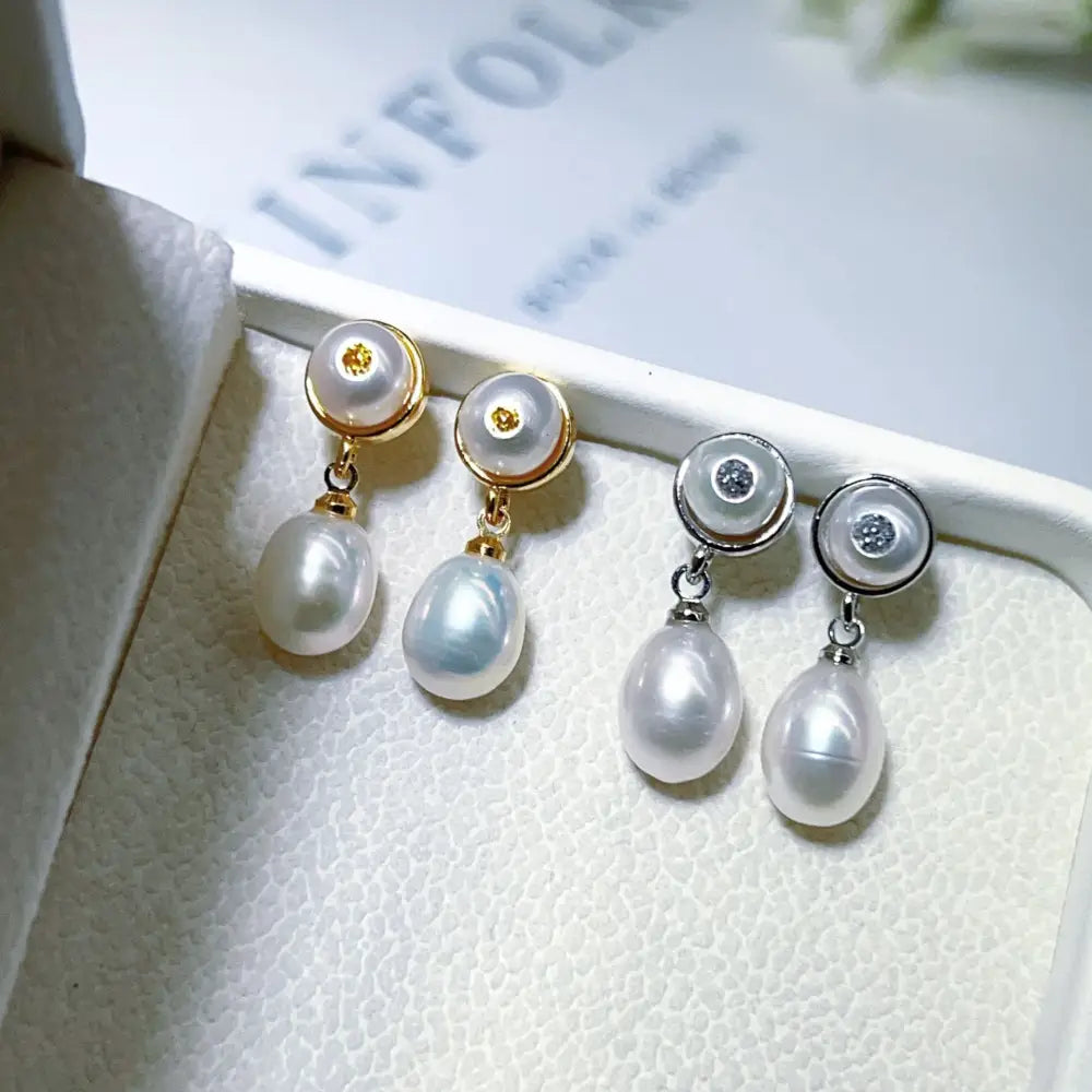 ChicS925 Retro Shine: Elegant French Earrings - 1556 Bead Model / Golden Holder