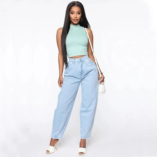 ChicSky: Women’s Light Blue Wide-Leg Jeans