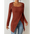ChicSquare Knit: Women’s Buttoned Long Sleeve Top - Chocolate / S
