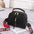 ChicSquare: Wide Strap Women’s Shoulder Handbag - Pure black