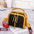 ChicSquare: Wide Strap Women’s Shoulder Handbag - Yellow and black