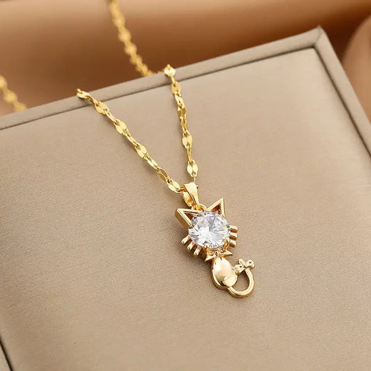 ChicSteel Stainless Steel Necklace - Cute Cat