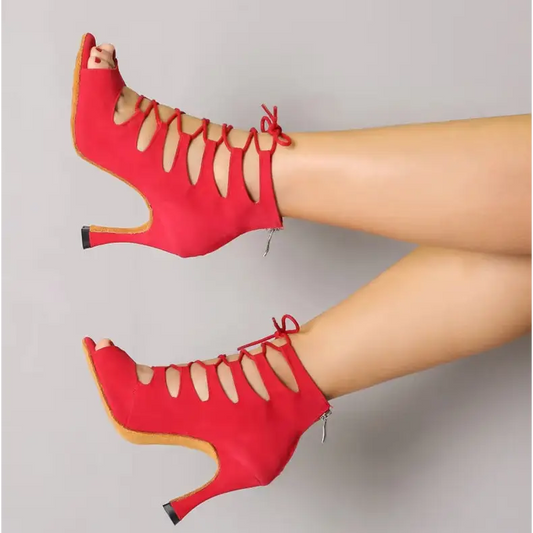 ChicStep: Black Red Soft Sole Modern Dance Heels