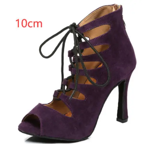 ChicStep: Black Red Soft Sole Modern Dance Heels - Purple 10cm / 33 / Outdoor rubber sole