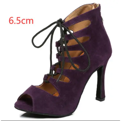 ChicStep: Black Red Soft Sole Modern Dance Heels - Purple 6.5cm / 33 / Outdoor rubber sole