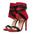 ChicStep Open Toe Woven Stiletto Heels - Red / 35