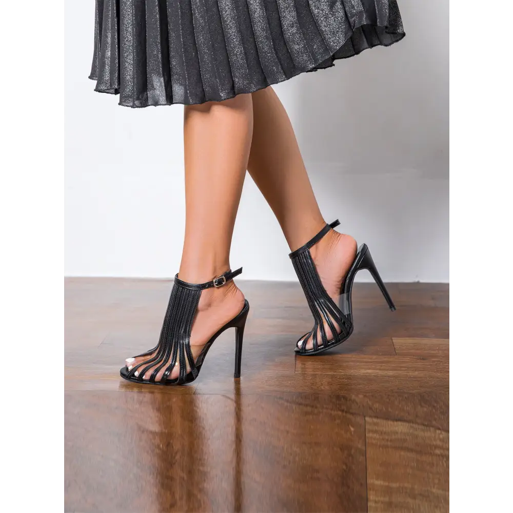 ChicStride: Open Toe Glam Stiletto Heels