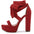 ChicStride: Women’s Peep-toe Platform Heels - Red / 36