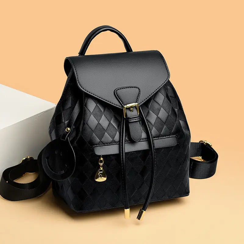 ChicVersa: Women’s Leather Backpack & Shoulder Bag - Black