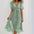 Chiffon Floral Dress - Green flower / L