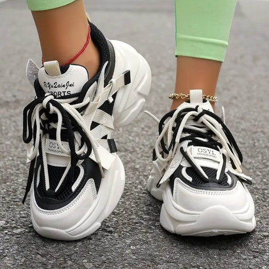 CloudStride Lace: Casual White Sneakers