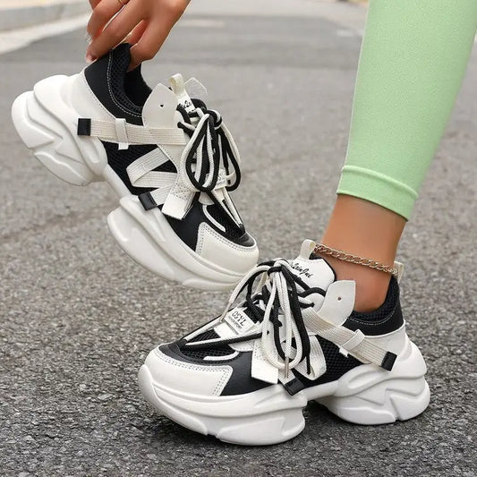 CloudStride Lace: Casual White Sneakers