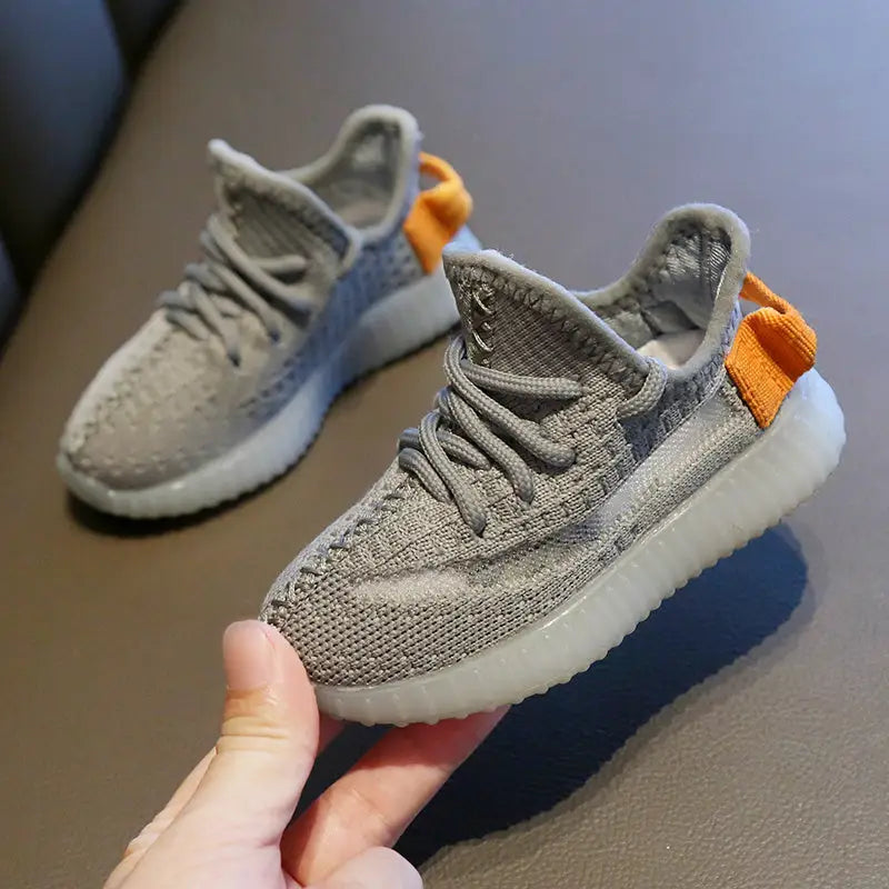 Coconut Kicks: Kid-Friendly Breathable Sneakers - Grey / 22
