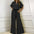 Collar Turnover Jumpsuit - Black / S