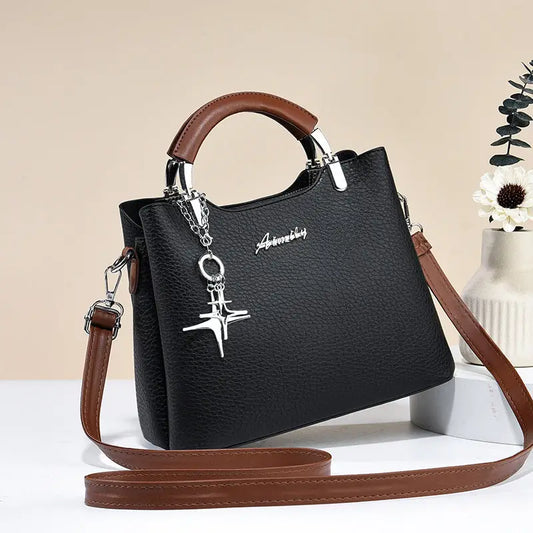 Colorblock PU Street Style Handbag for Women