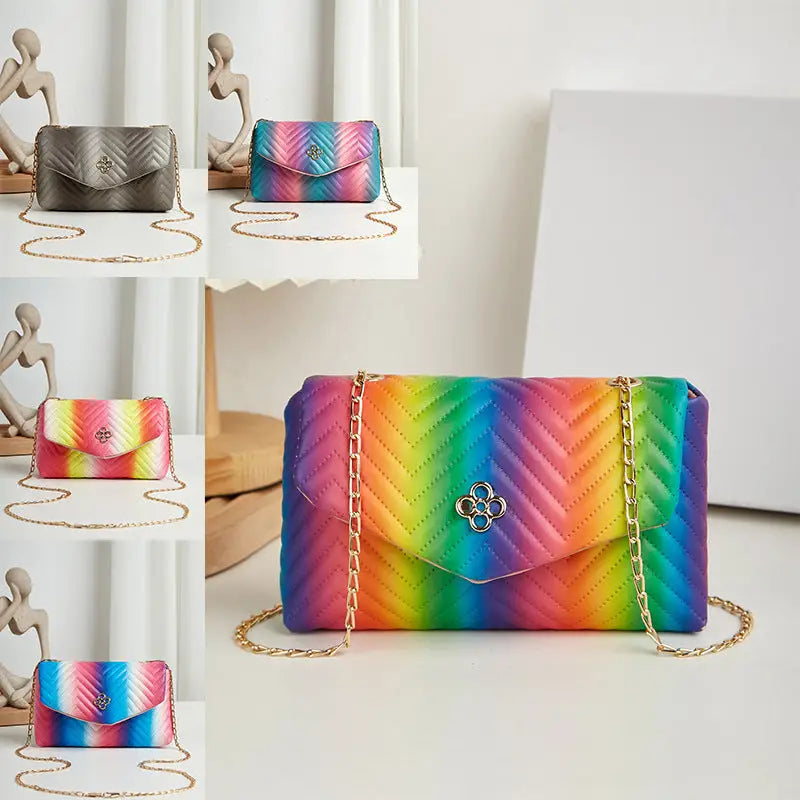 Colorful Soft PU Clamshell Bag with Polyester Lining
