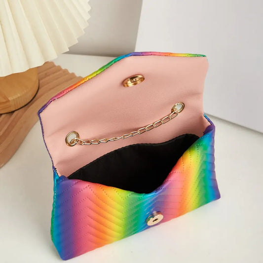 Colorful Soft PU Clamshell Bag with Polyester Lining