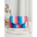 Colorful Soft PU Clamshell Bag with Polyester Lining - Blue Pink