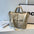 Colorful Soft Suitcase with Outer Bag and Sandwich Pocket - Beige