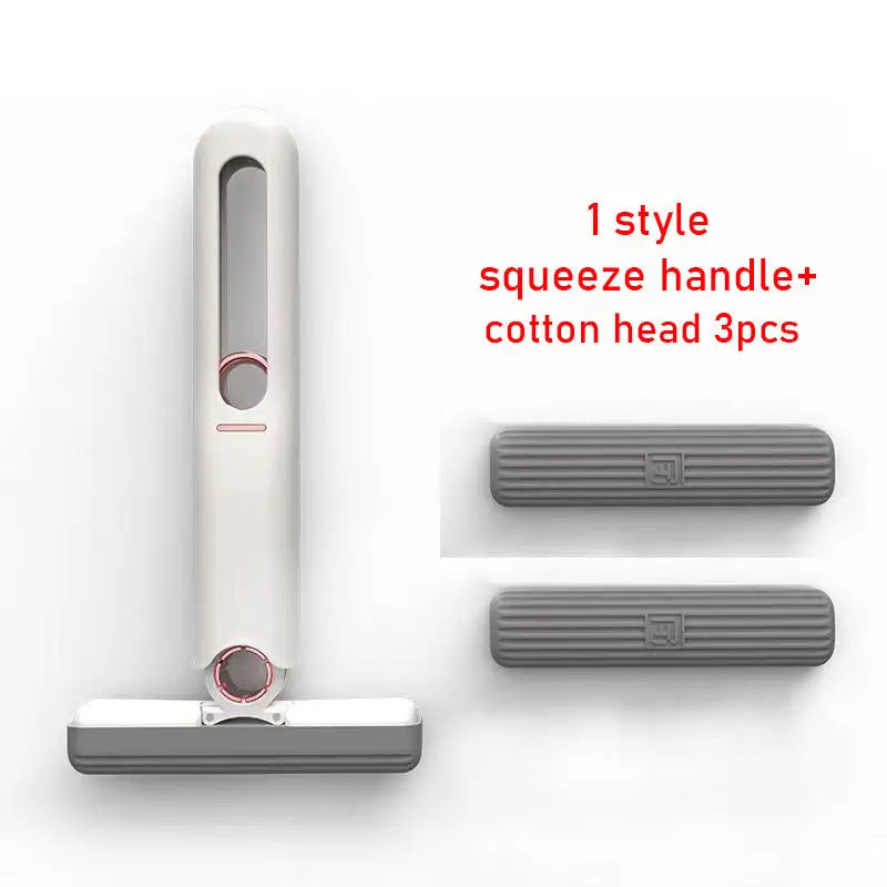 Compact Single Hand Grip Mop with Ring Push Pull Dehydration System 1 Style