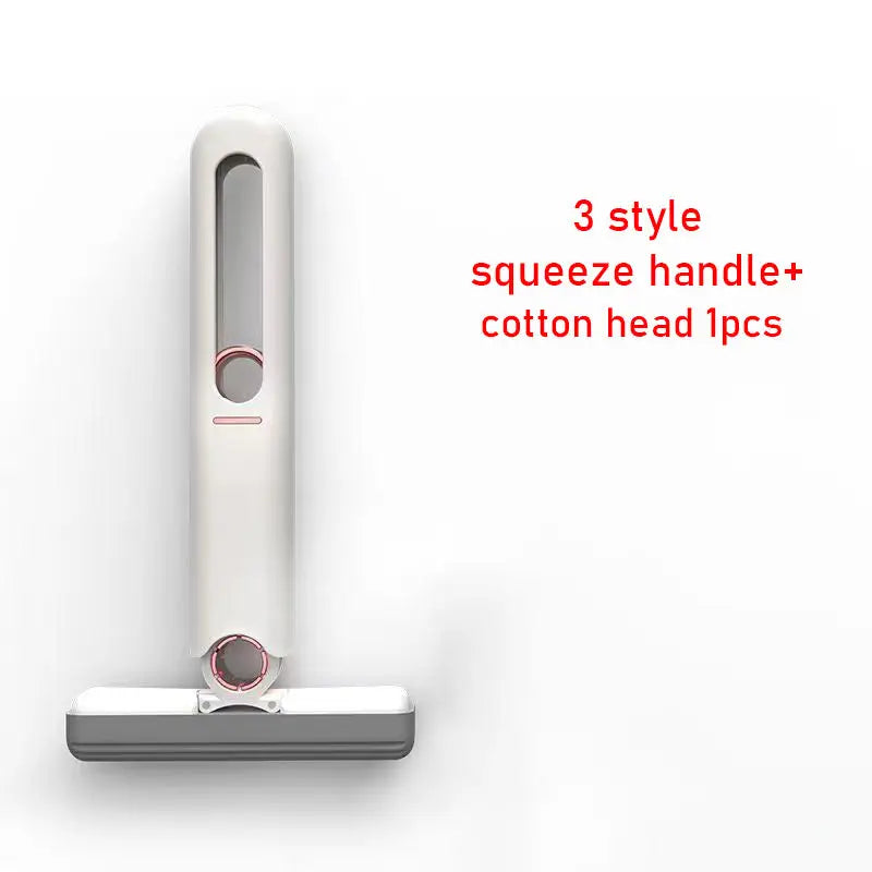 Compact Single Hand Grip Mop with Ring Push Pull Dehydration System 3 Style