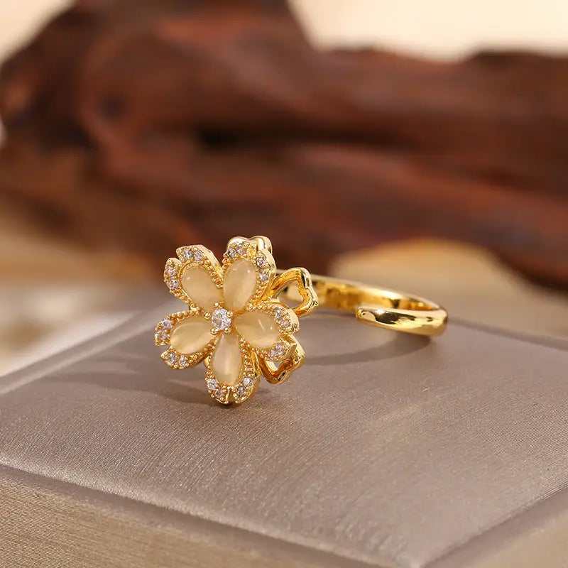 Copper Sakura Zircon Ring - J062