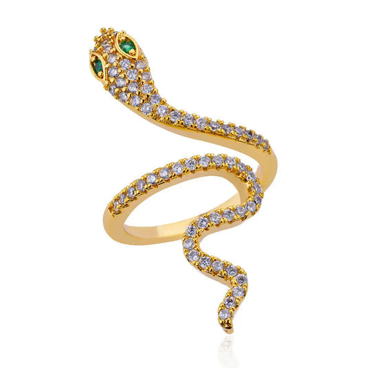 Copper Zircon Snake Ring