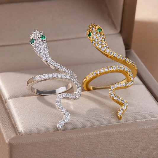 Copper Zircon Snake Ring