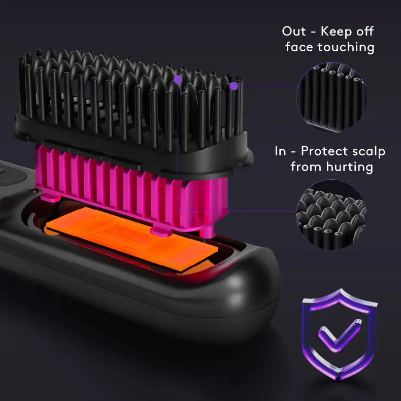 Cordless Hair Straightener Brush with 45 Minute Battery Life