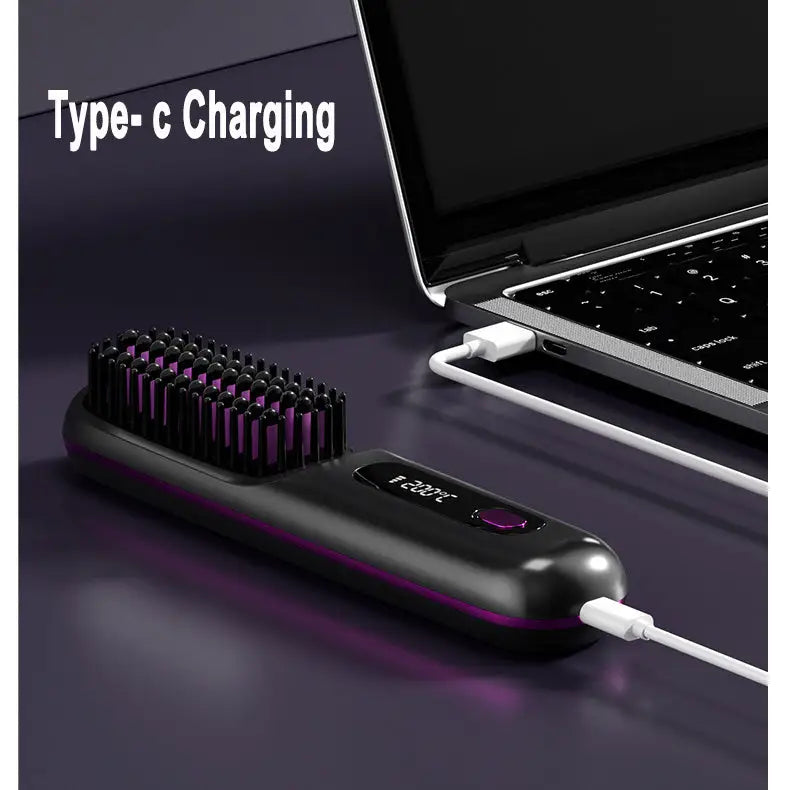 Cordless Hair Straightener Brush with 45 Minute Battery Life