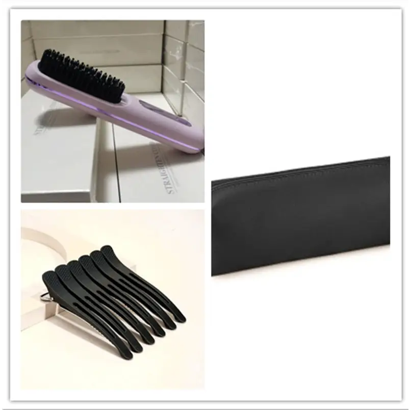 Cordless Hair Straightener Brush with 45 Minute Battery Life Set4
