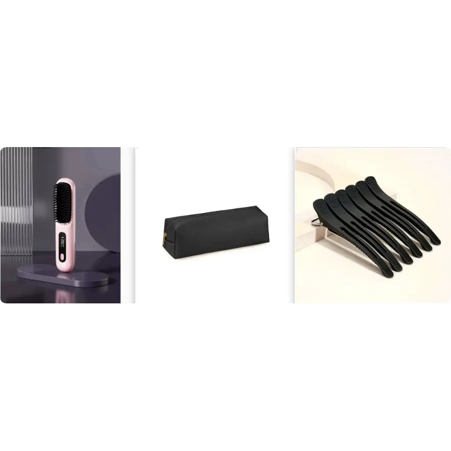 Cordless Hair Straightener Brush with 45 Minute Battery Life Set5