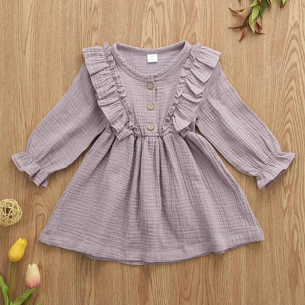 Cotton Blossom Dress - Purple / 80cm