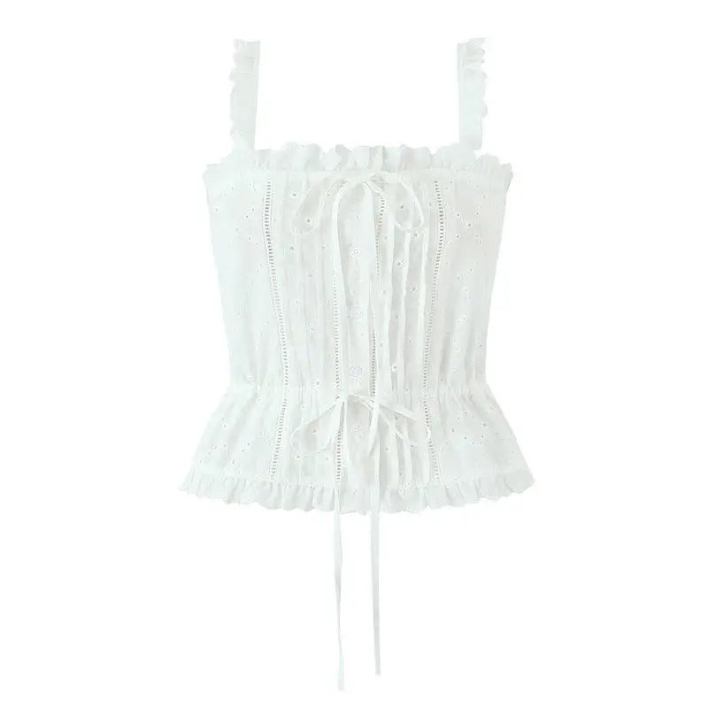 Cotton Charm: Embroidered Top & Culottes Set