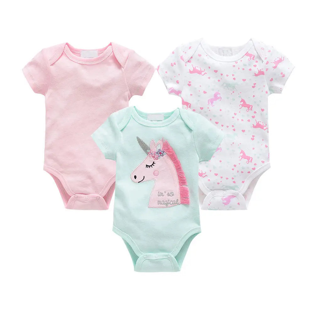 Cotton Cuddle: 3-Piece Baby Onesie Set