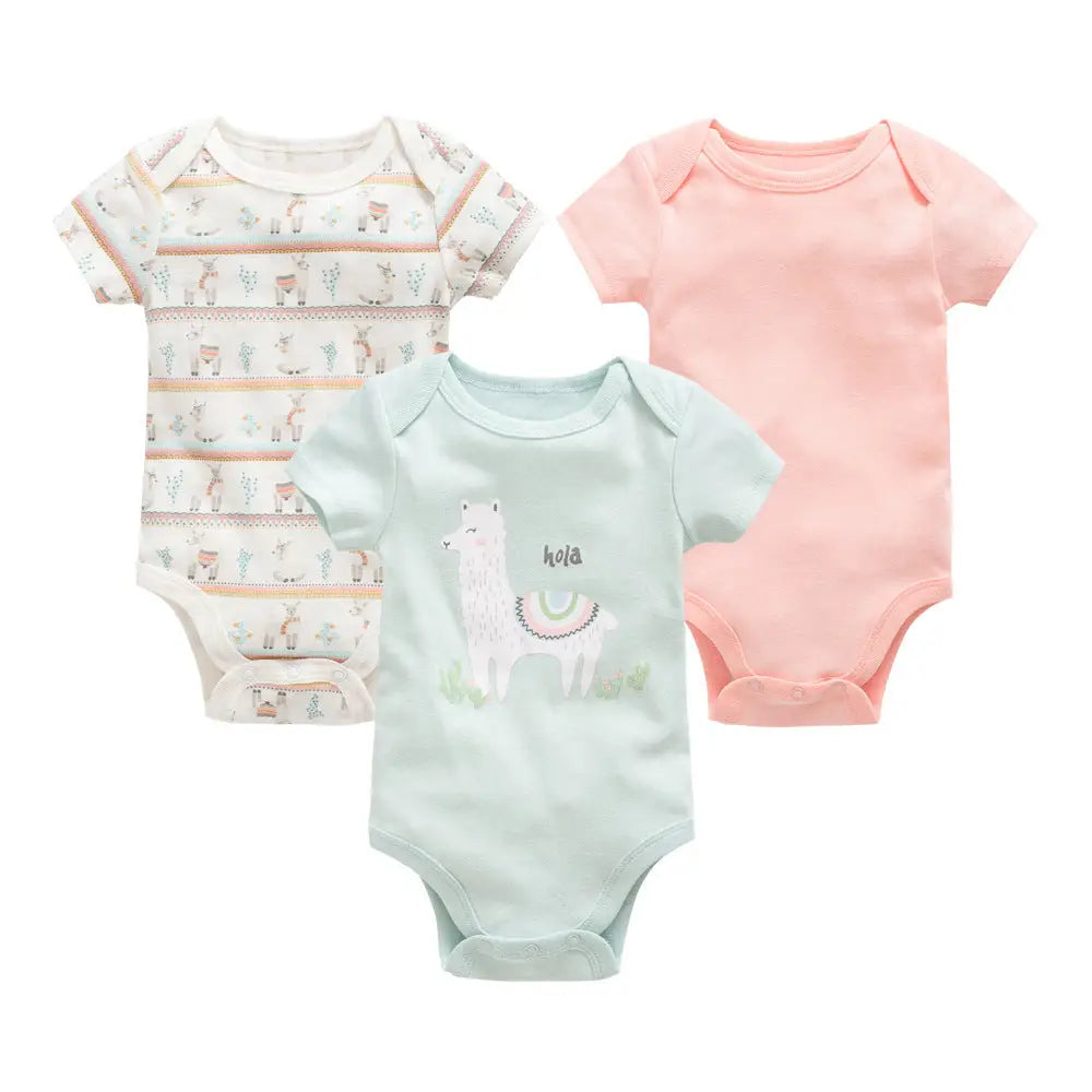 Cotton Cuddle: 3-Piece Baby Onesie Set