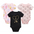 Cotton Cuddle: 3-Piece Baby Onesie Set - Heart / 9 12M