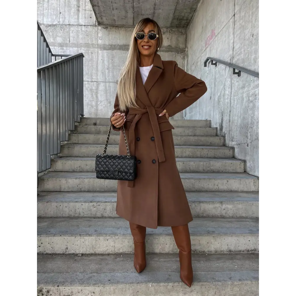 Cozy Chic Woolen Coat - Coffee / S