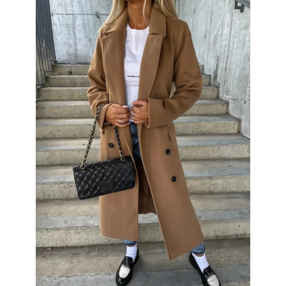 Cozy Chic Woolen Coat - Khaki / S