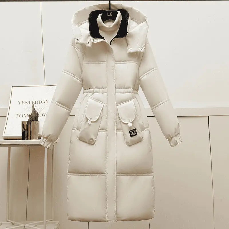Cozy Curve Overknee Coat - Beige / M