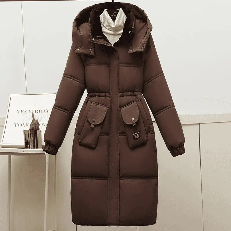 Cozy Curve Overknee Coat - Brown / M