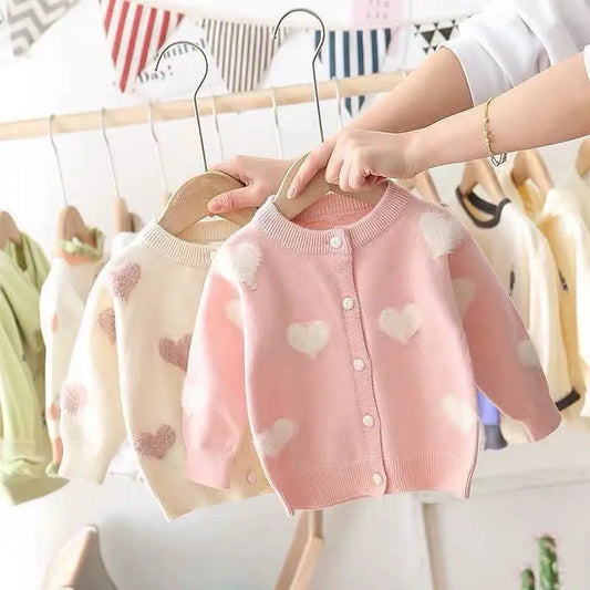 Cozy Hearts: Girl’s Knit Cardigan