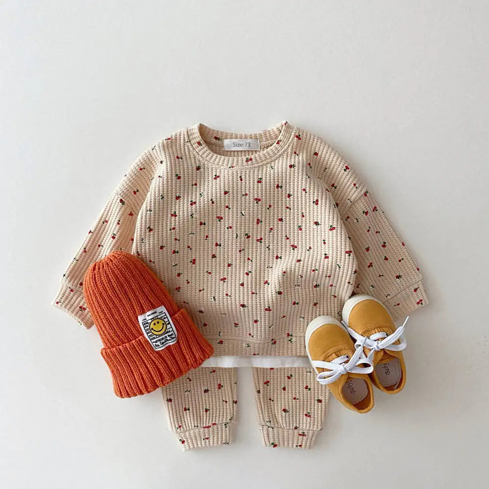 Cozy Kids Waffle Set - Beige / 66cm