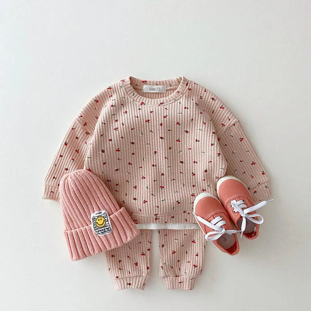 Cozy Kids Waffle Set - Pink / 66cm