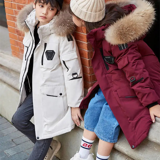 CozyBoys FurTrim Mid-Length Down Jacket