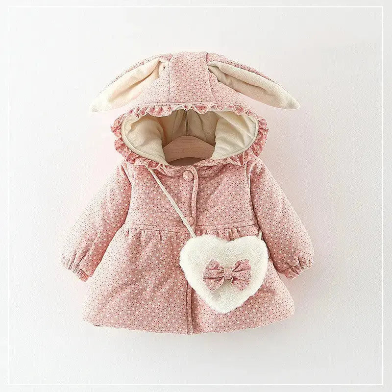 CozyChic: Girls’ Winter Warm Padded Cotton Wear - Pink / 80cm