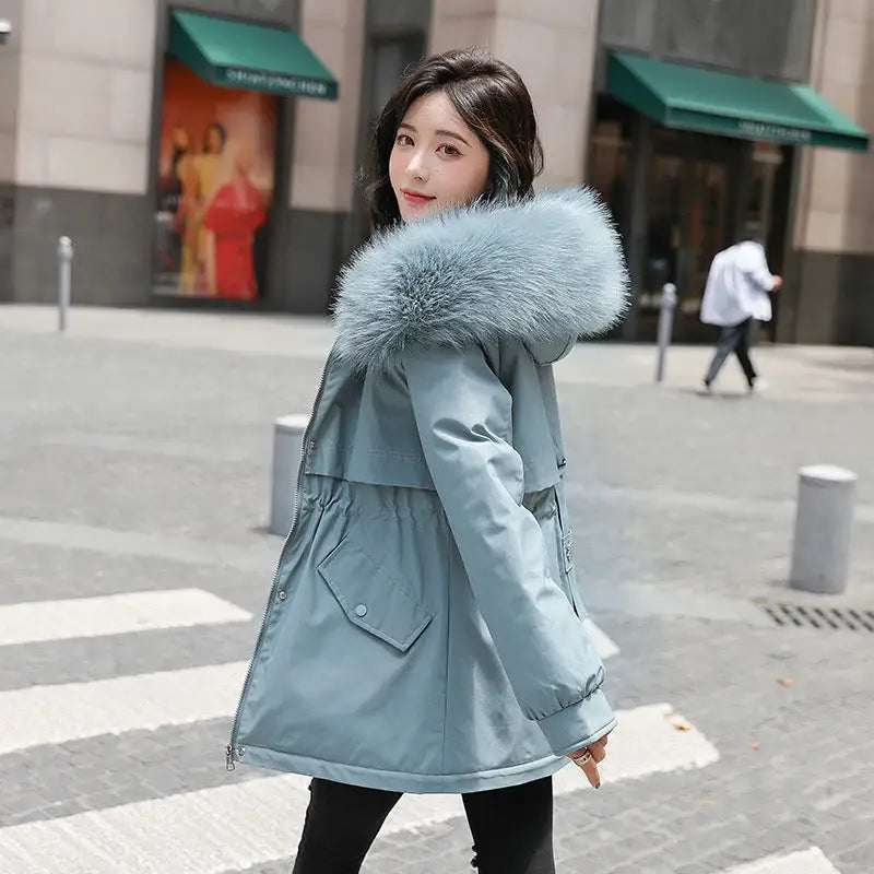 CozyCloud: Luxe Fur-Collar Fleece Parka