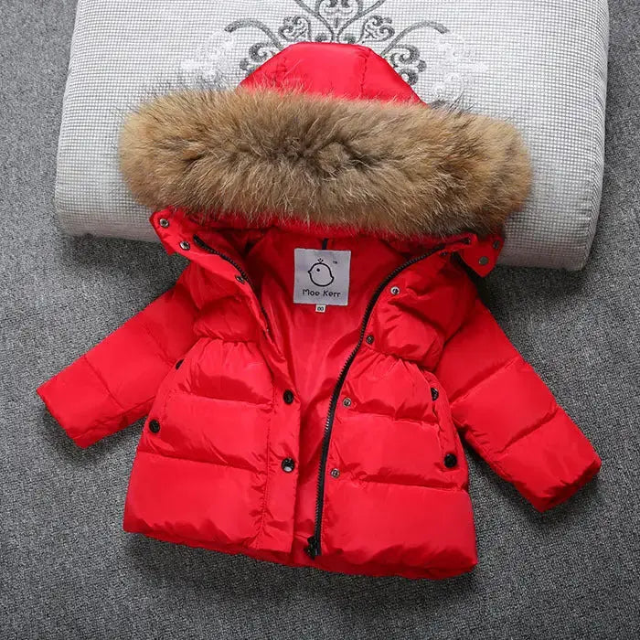 CozyCloud Unisex Baby Down Jacket - Red / 110cm